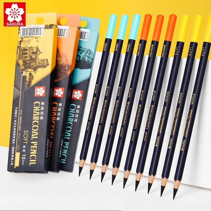 Sketching Charcoal Set - SAKURA Charcoal Pencil Sketching Soft Medium
