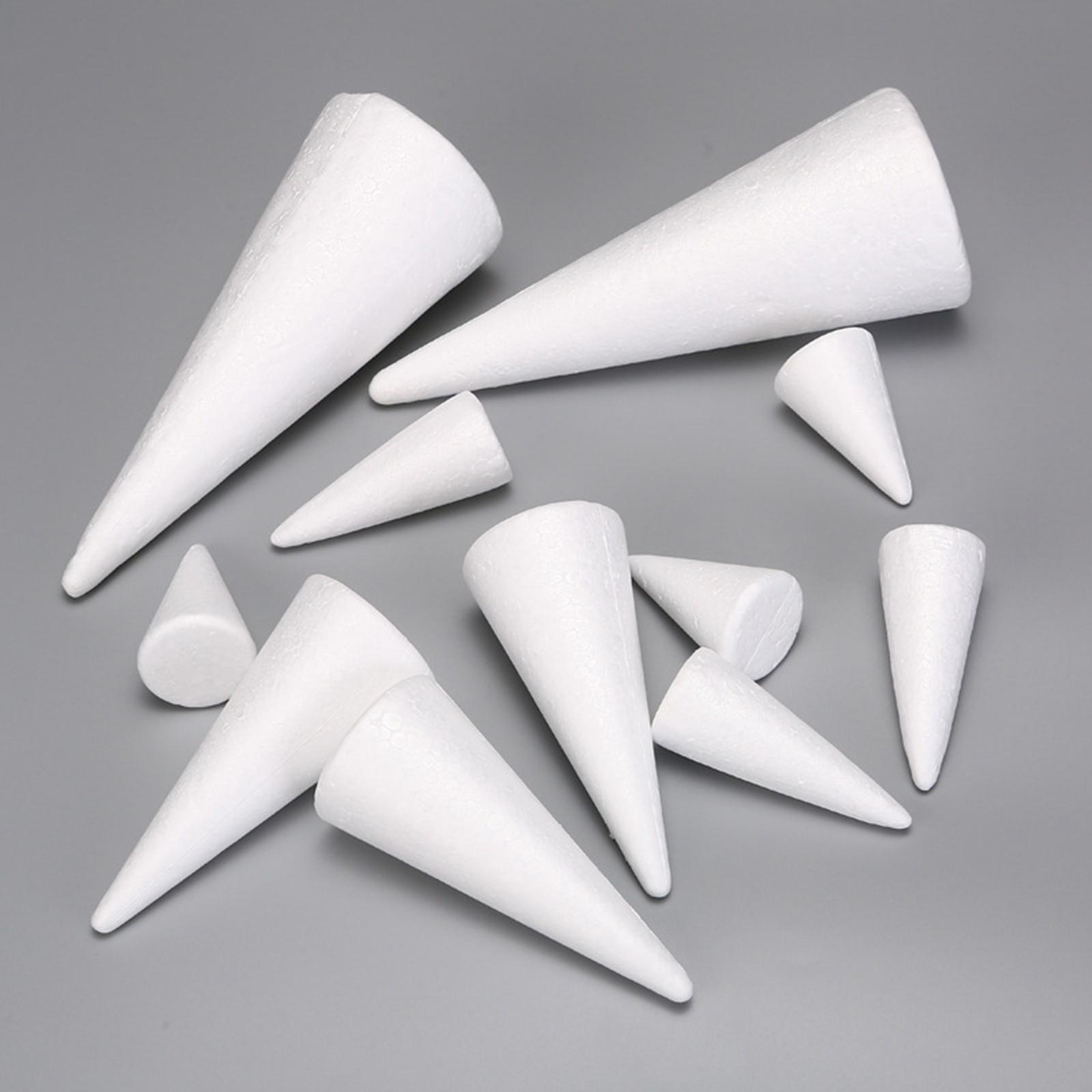 Art Craft Tree - 15Pcs Craft Foam Cones White Polystyrene