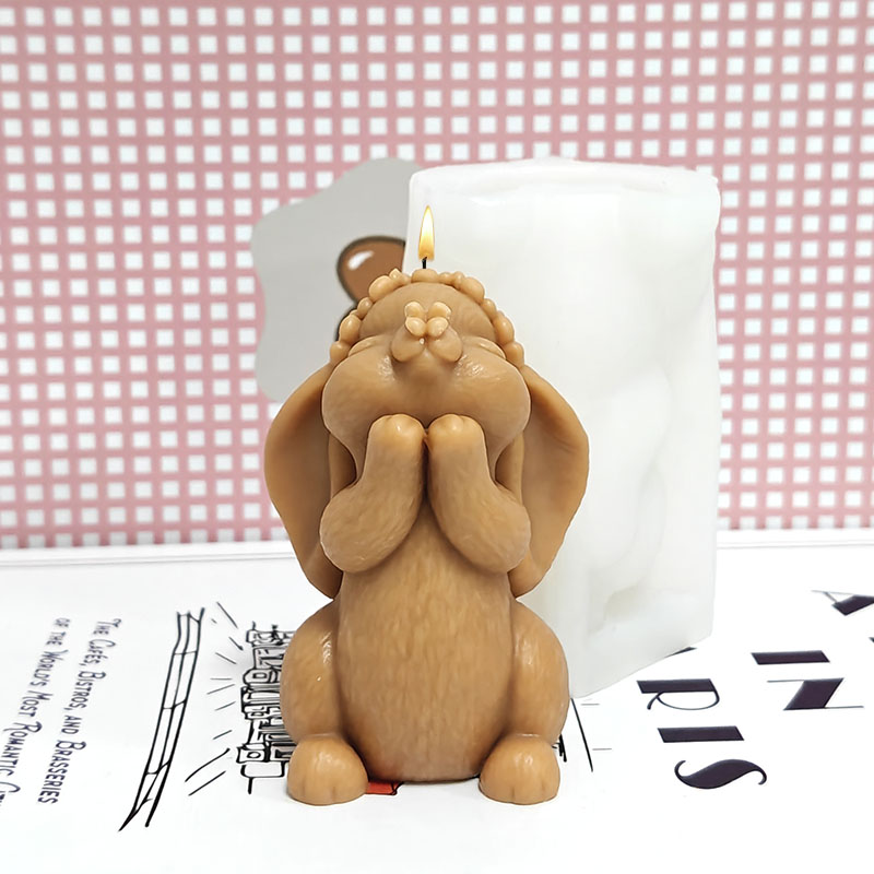 Art Craft Rabbit - Prayer Rabbit Candle Mold Silicone DIY