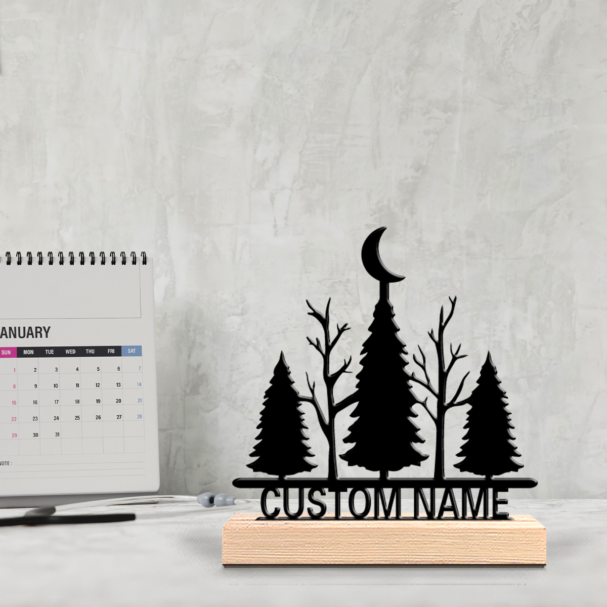 Art Craft Tree - 1pc Minimalist moon tree Customized Text