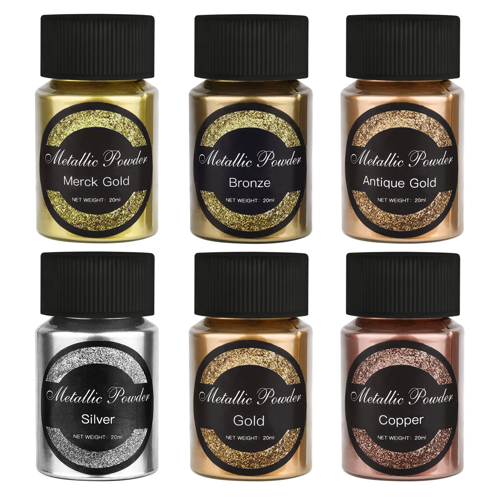 Resin Pigment Powder - 20ml/Bottle Metallic Glitter Powder Gold Silver
