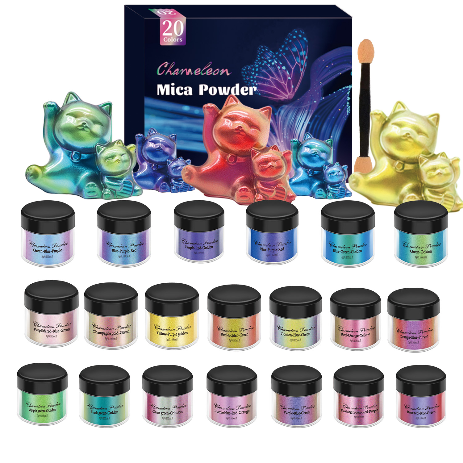 10/20pcs Mirror Chameleons Pig - огляд і ціна Resin Pigment Powder
