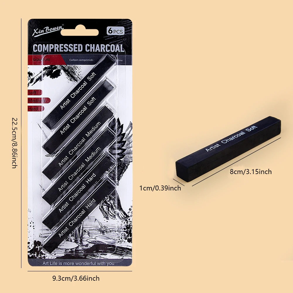6pcs Sketch Charcoal Bars Set  - огляд і ціна Sketching Charcoal Set