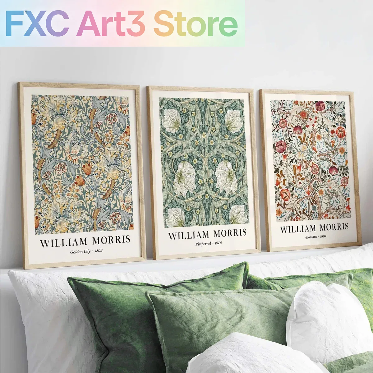 3pcs/Set frameless  Vintage Bo - огляд і ціна Art Craft William Morris