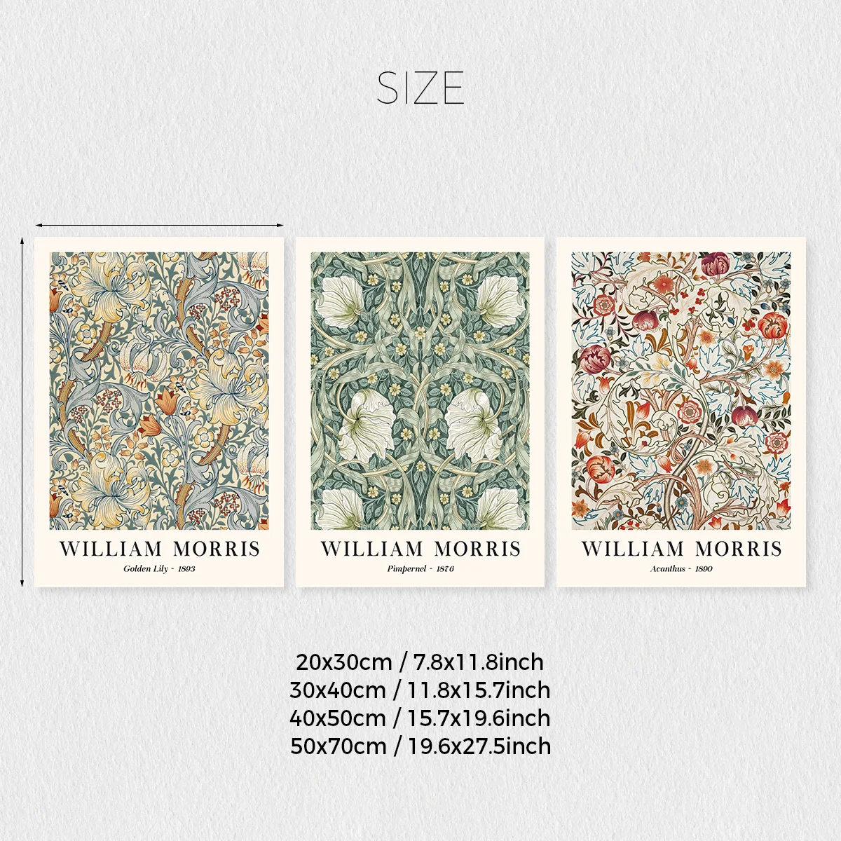 3pcs/Set frameless  Vintage Bo - огляд і ціна Art Craft William Morris