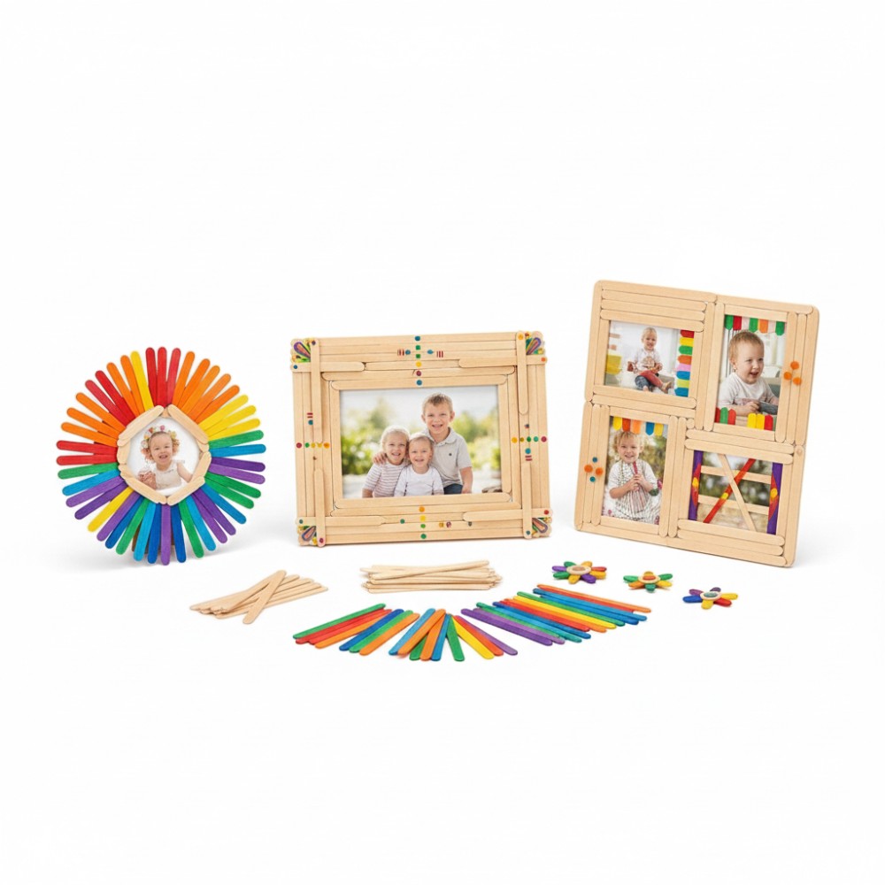 50Pcs Colored Wooden Popsicle  - огляд і ціна Art Craft Stick