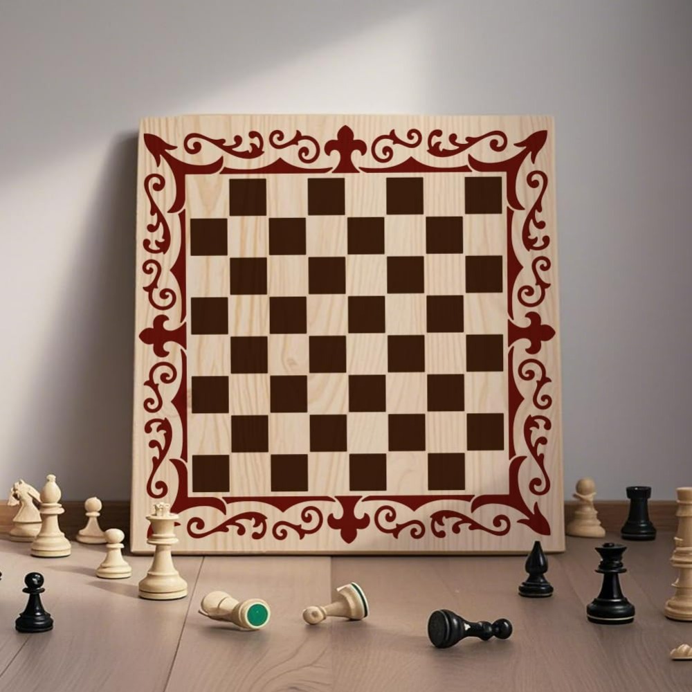 2Pcs Chess Pieces Stencil Lace - огляд і ціна Queen Art Craft