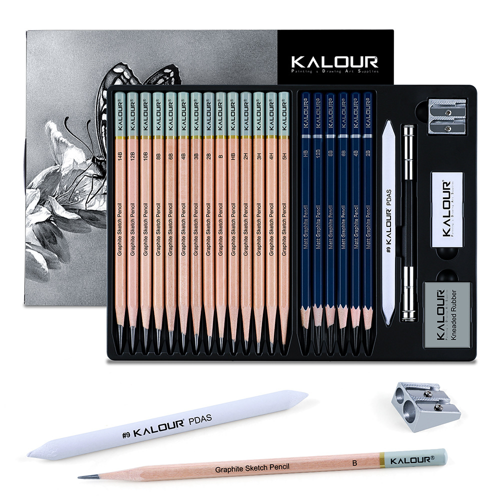 KALOUR 25/22pcs Sketching Penc - огляд і ціна Sketching Charcoal Set