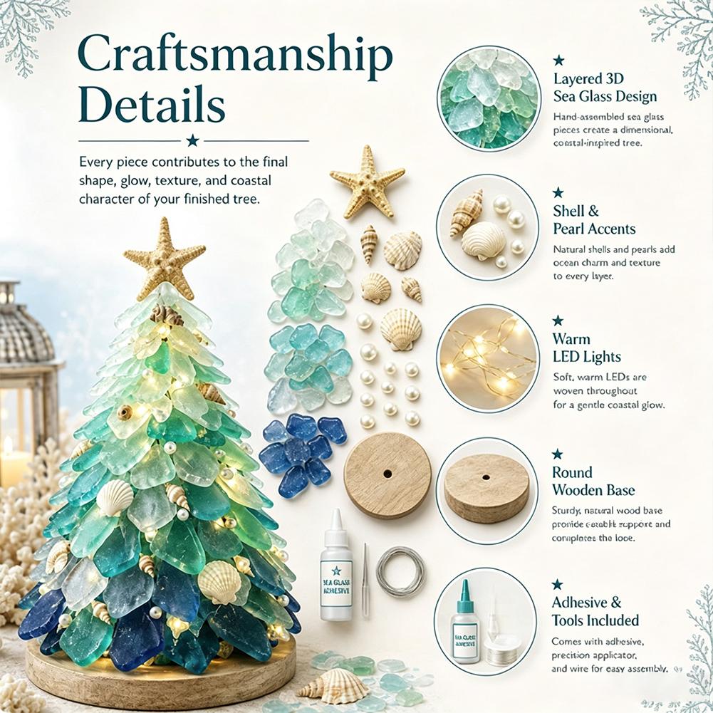 3D Sea Glass Christmas Tree De - огляд і ціна Art Craft Tree