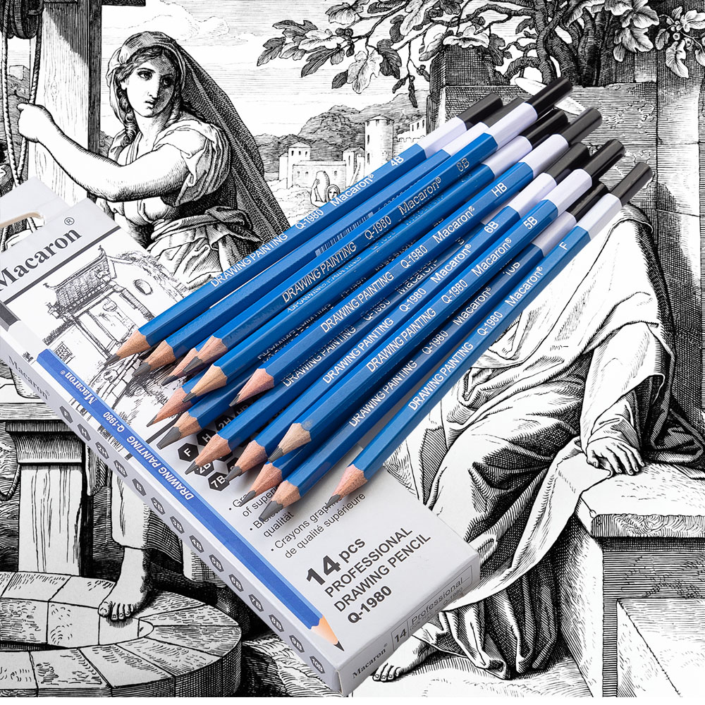 14Pcs Professional Sketch Char - огляд і ціна Sketching Charcoal Set