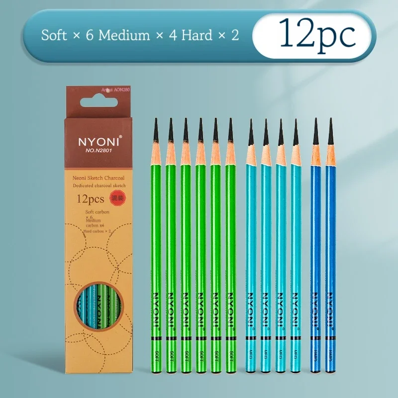10/12Pcs Professional Sketchin - огляд і ціна Sketching Charcoal Set