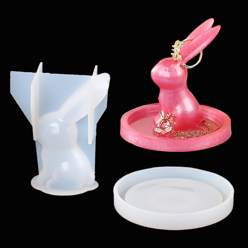 2Pcs 3D Bunny Ring Holder Sili - огляд і ціна Art Craft Rabbit