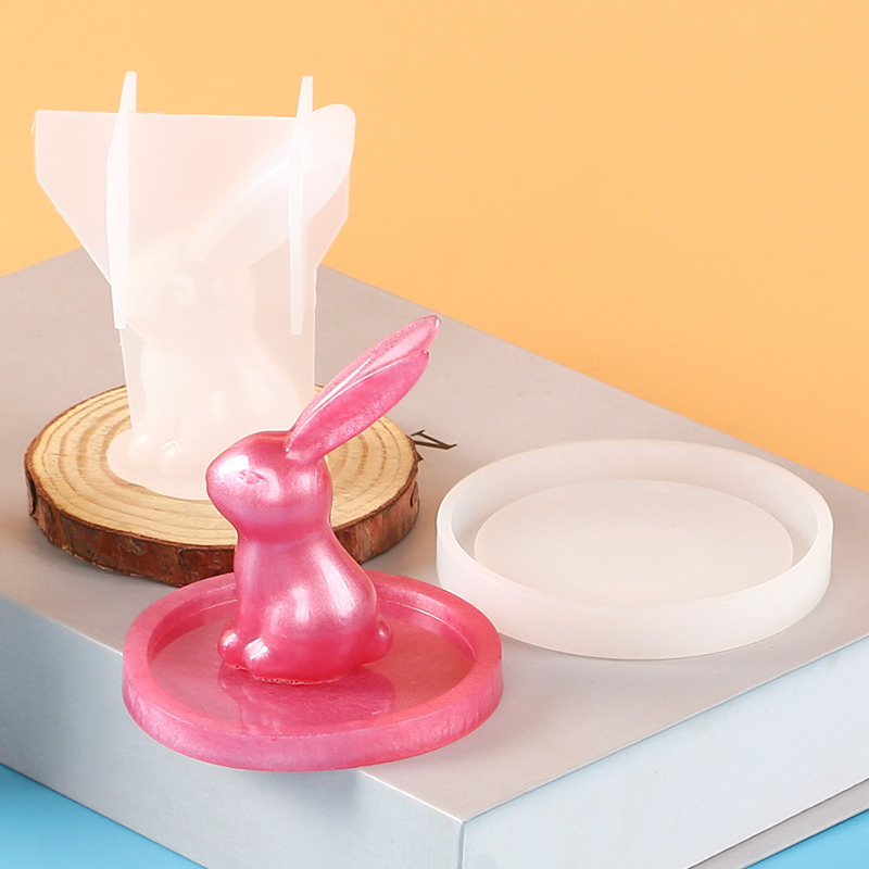 2Pcs 3D Bunny Ring Holder Sili - огляд і ціна Art Craft Rabbit