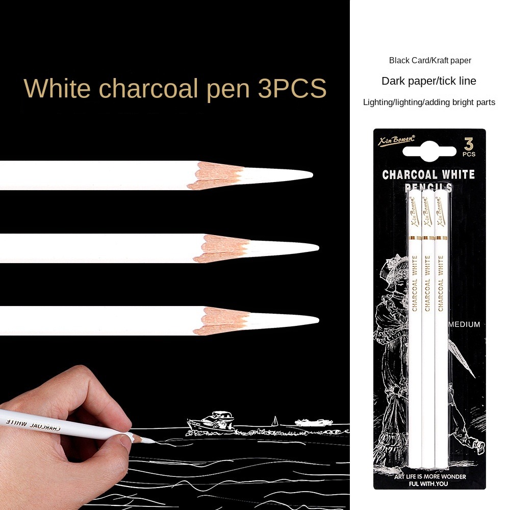 3Pcs Soft/Medium/Hard Charcoal - огляд і ціна Sketching Charcoal Set